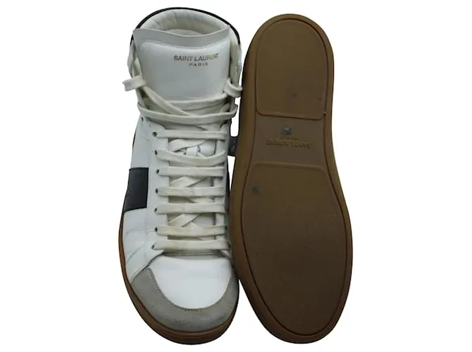 Saint Laurent Classic SL High-Top Leather Sneakers in Blanco Sneakers 