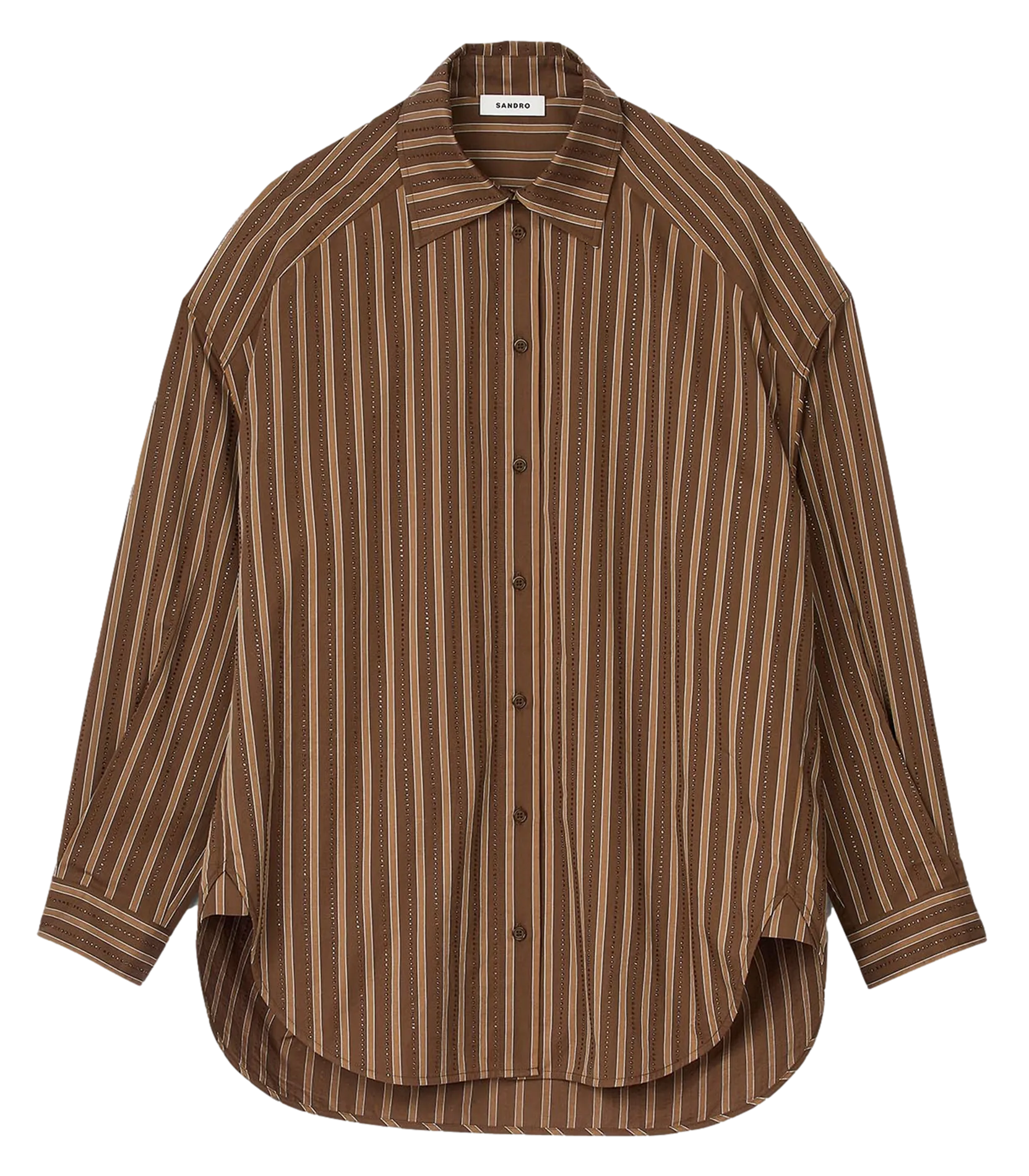 SANDRO Camisa con cuello clásico en marron