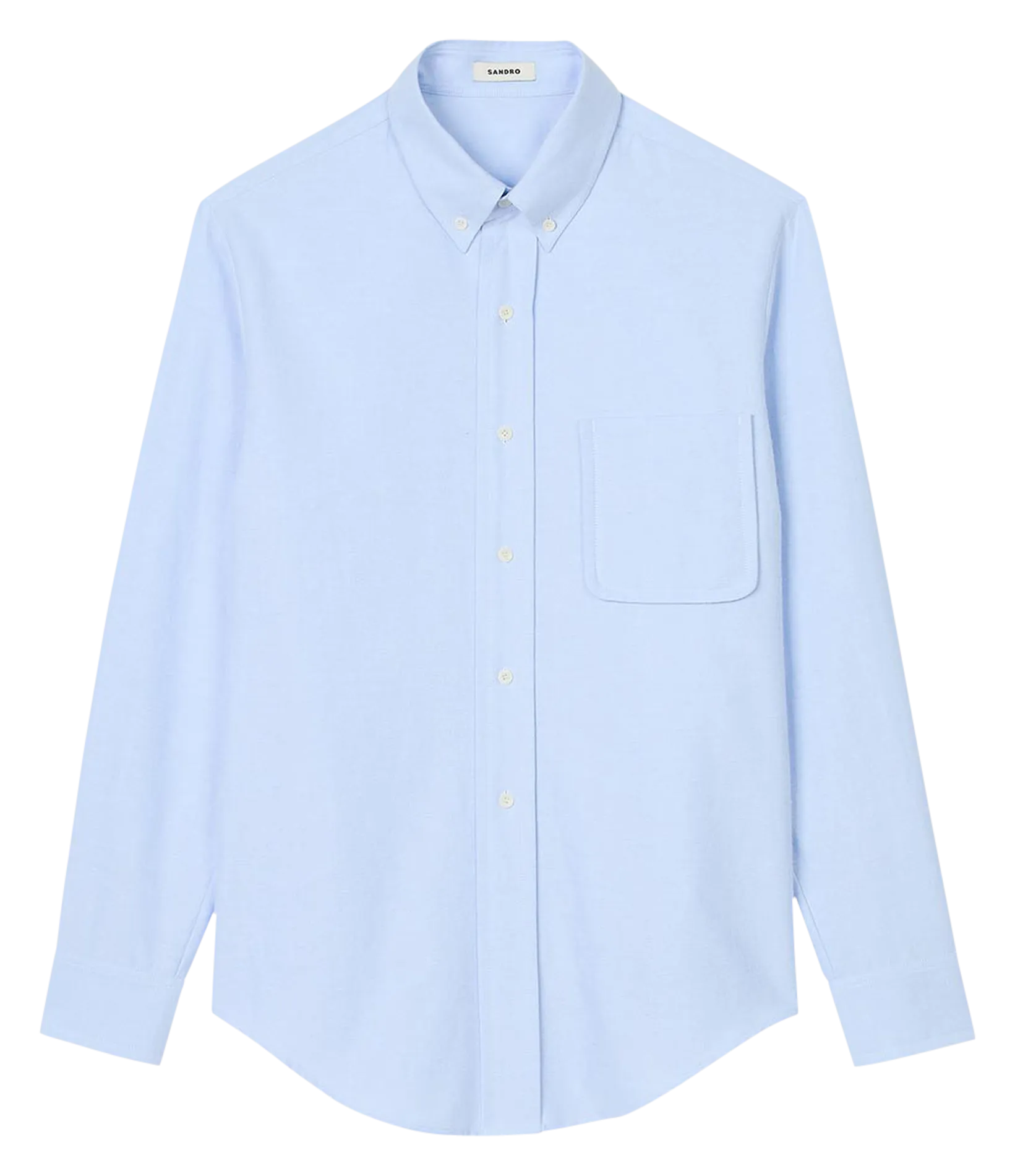 SANDRO Camisa de franela Oxford de algodón en azul