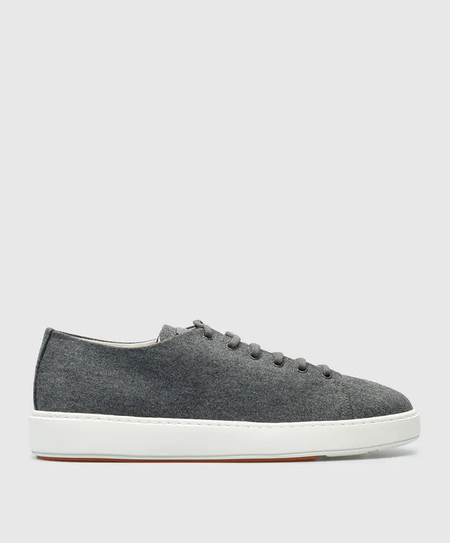 Santoni Gray sneakers with textured logo