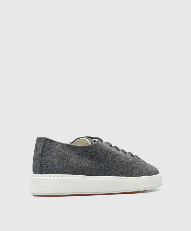 Santoni Gray sneakers with textured logo