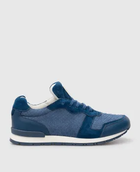 Stefano Ricci Children's blue python and suede sneakers