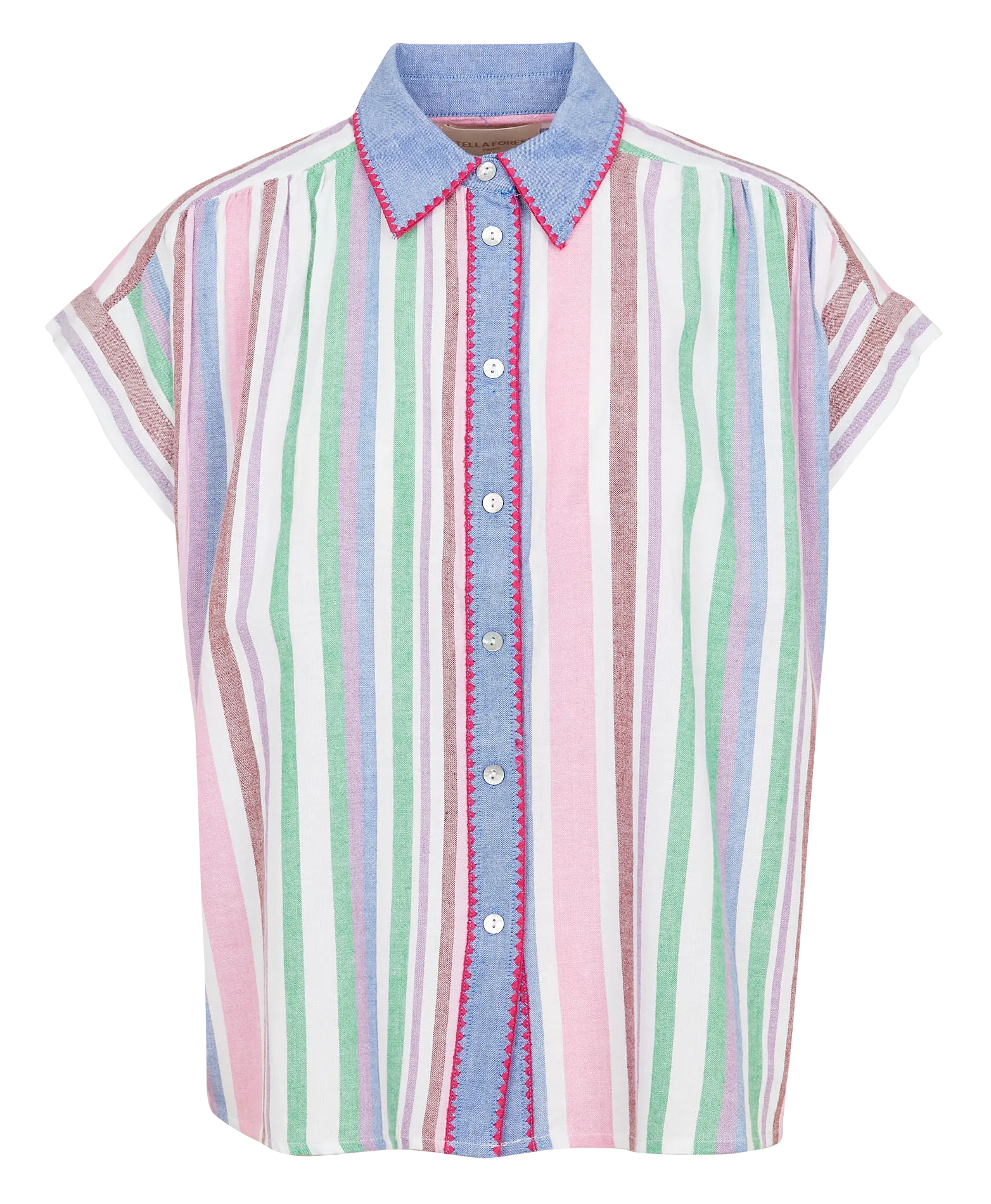 STELLA FOREST GIUSEPPA - Camisa holgada de algodón con cuello clásico en multicolor