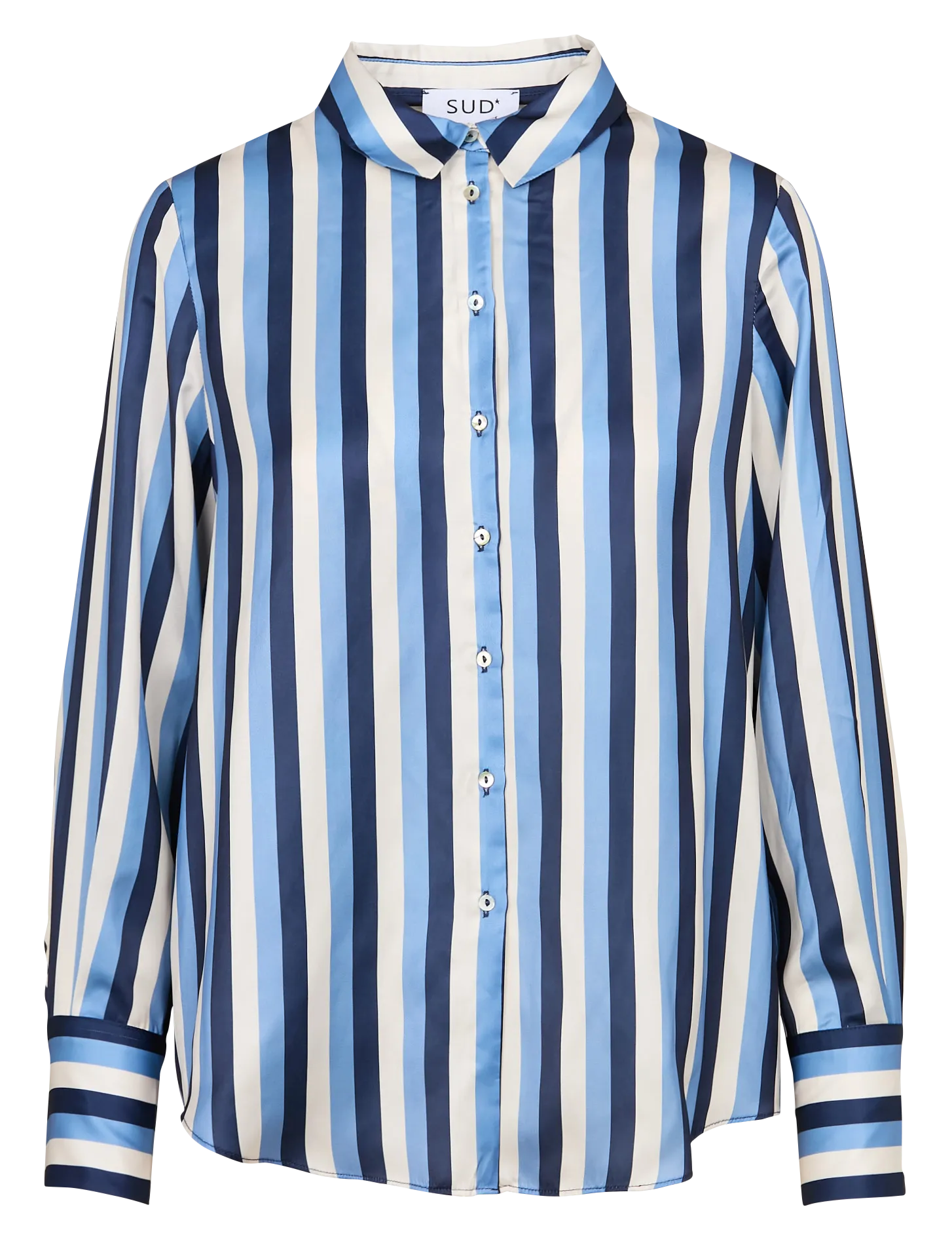 SUD EXPRESS CAGOURA - Camisa de cuello clásico a rayas en azul