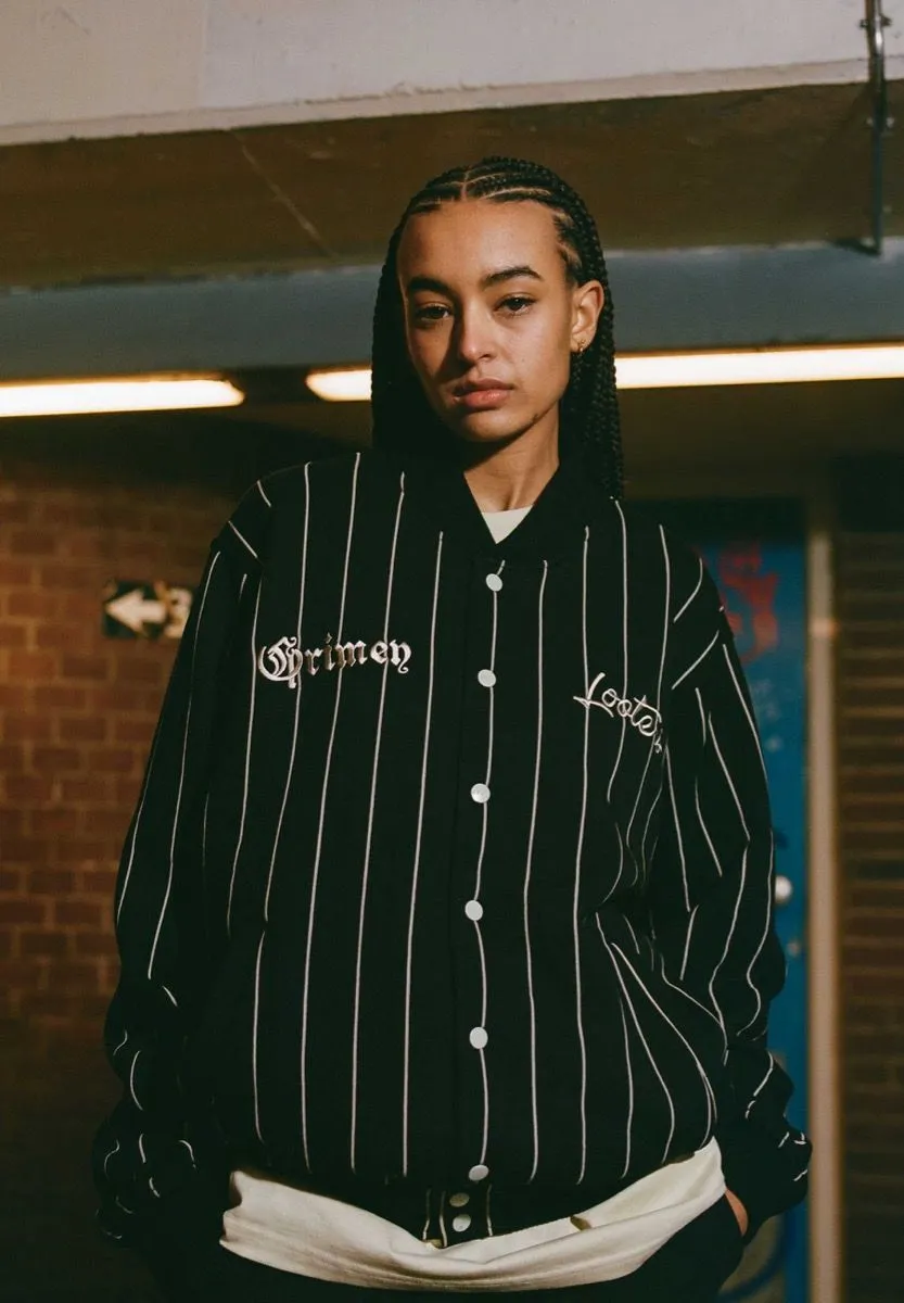 SUDADERA GRIMEY CAUSING PANIC FLEECE BUTTON - BLACK | SS24