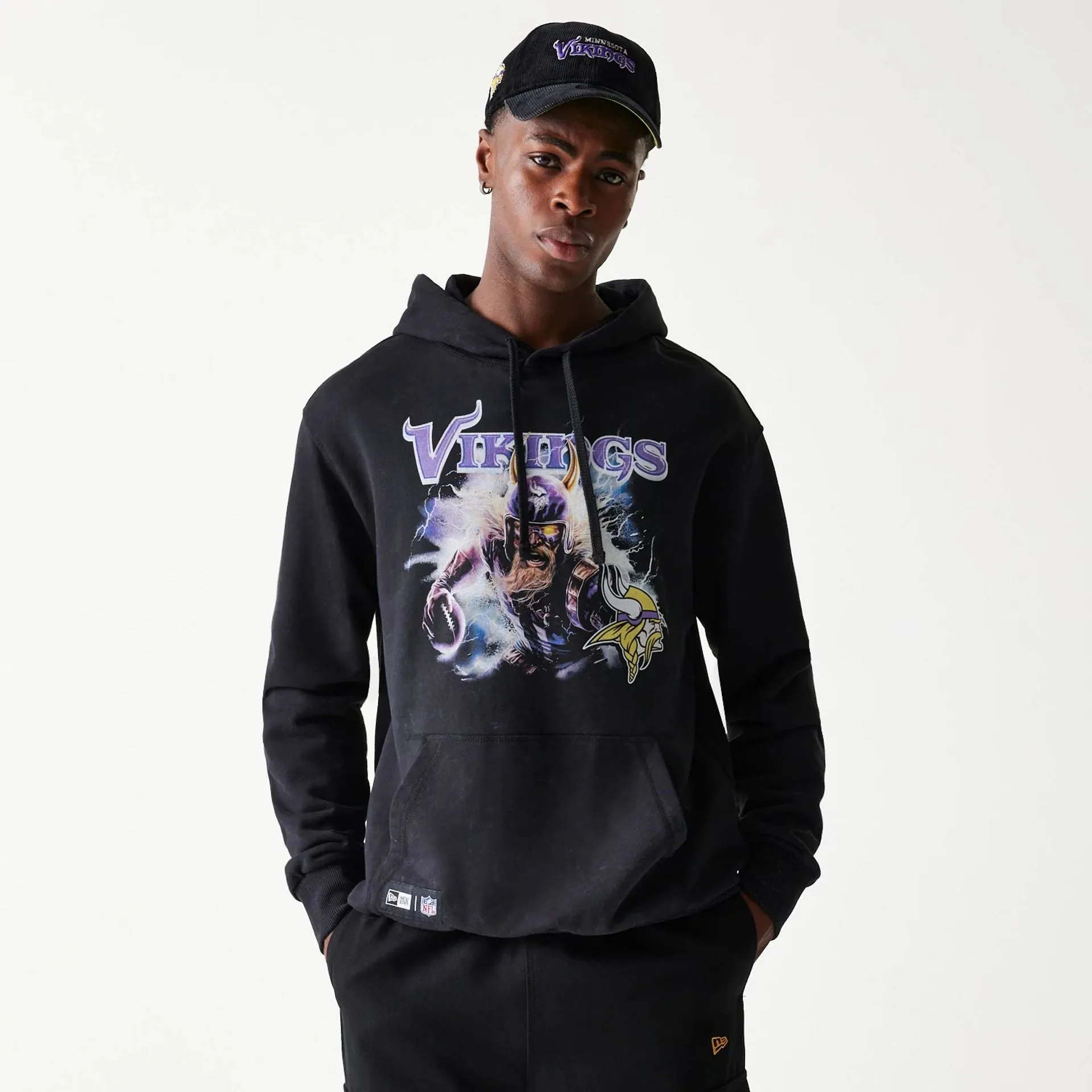 Sudadera Oversized Minnesota Vikings NFL Games Premium Apparel Negro