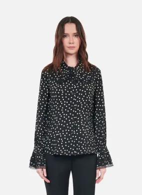 THE KOOPLES Camisa ajustada de lunares en negro