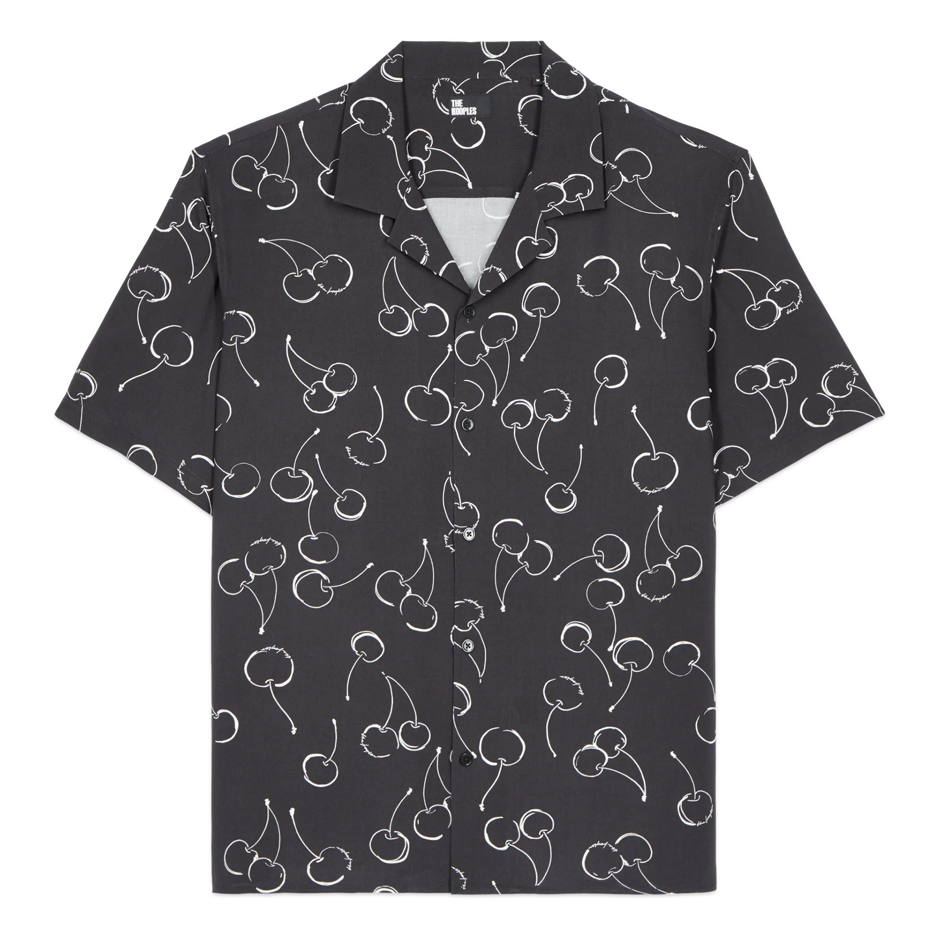 THE KOOPLES Camisa estampada de manga corta en negro