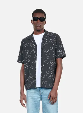 THE KOOPLES Camisa estampada de manga corta en negro