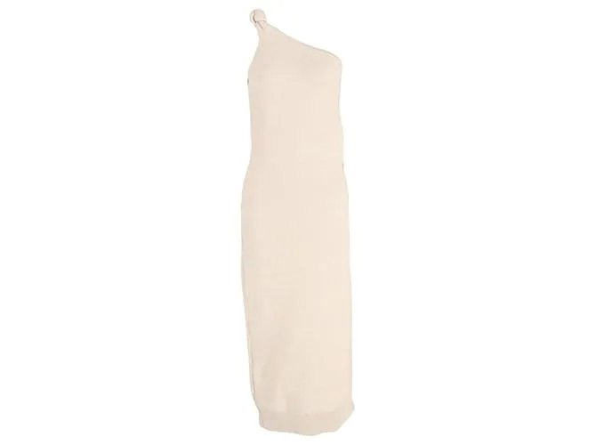 Vestido midi Jacquemus La Robe Maille Noeud de poliamida beige 