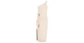 Vestido midi Jacquemus La Robe Maille Noeud de poliamida beige 