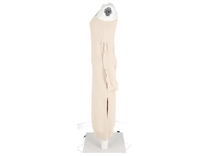 Vestido midi Jacquemus La Robe Maille Noeud de poliamida beige 