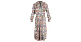 Vestido midi plisado con estampado geométrico Tory Burch en poliéster multicolor 