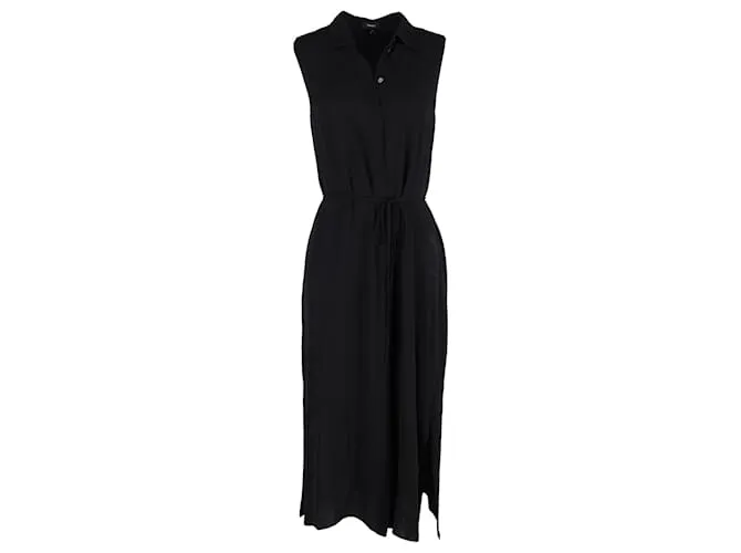 Vestido midi sin mangas Theory en viscosa negra Negro 