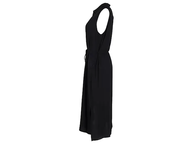 Vestido midi sin mangas Theory en viscosa negra Negro 