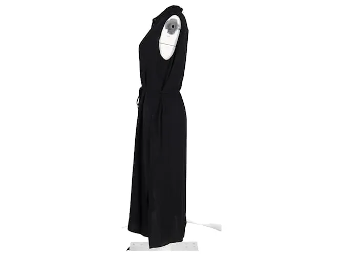 Vestido midi sin mangas Theory en viscosa negra Negro 