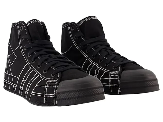 Y3 Nizza Hi Sneakers - Y-3 - Cuero - Negro 