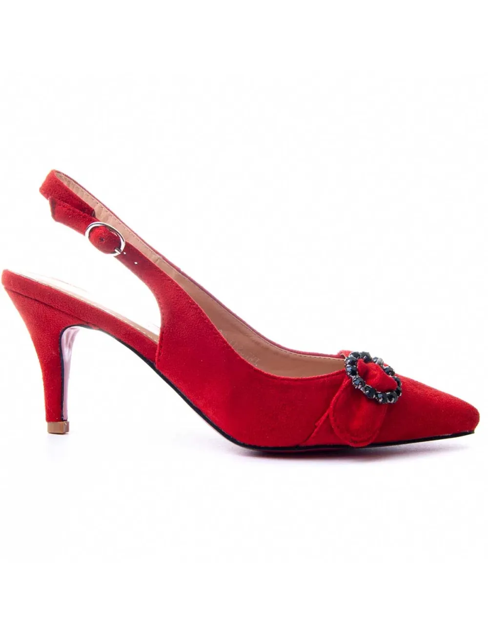 Zapato De Tacón Para Mujer.  Montevita  Jazmin  87360 Rojo