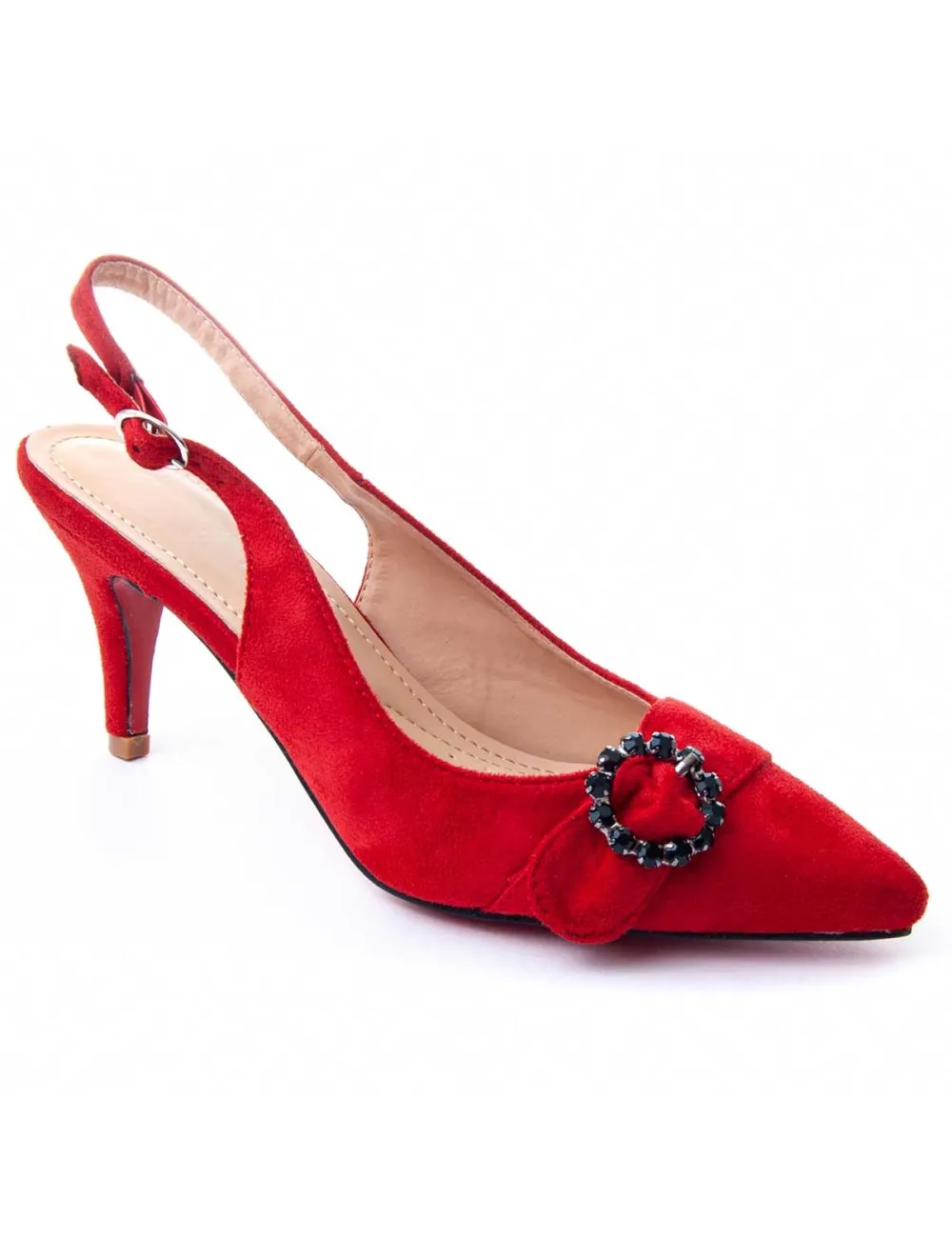 Zapato De Tacón Para Mujer.  Montevita  Jazmin  87360 Rojo