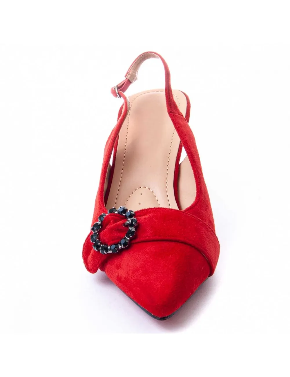 Zapato De Tacón Para Mujer.  Montevita  Jazmin  87360 Rojo