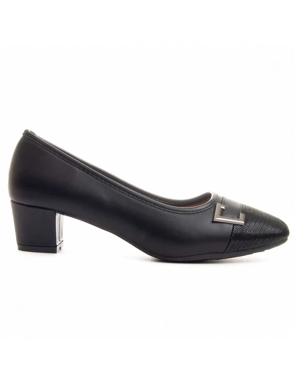 Zapato De Tacón Para Mujer.  Montevita  Perú  87742 Negro