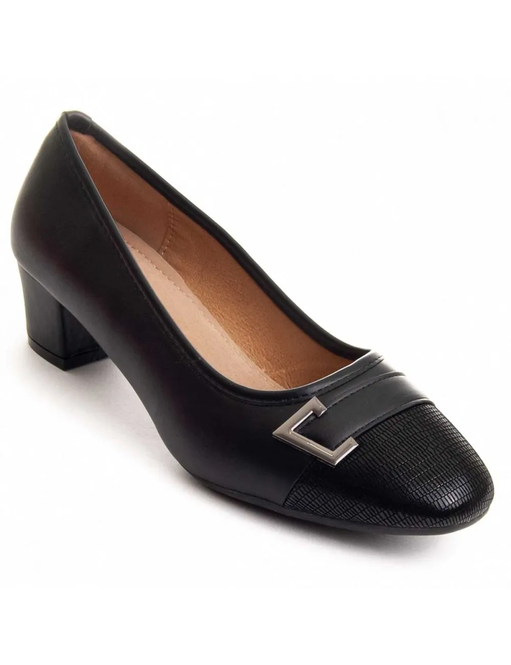 Zapato De Tacón Para Mujer.  Montevita  Perú  87742 Negro