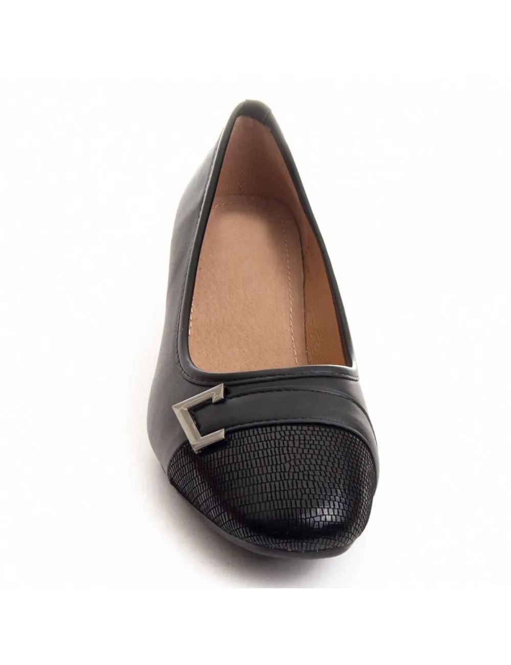 Zapato De Tacón Para Mujer.  Montevita  Perú  87742 Negro