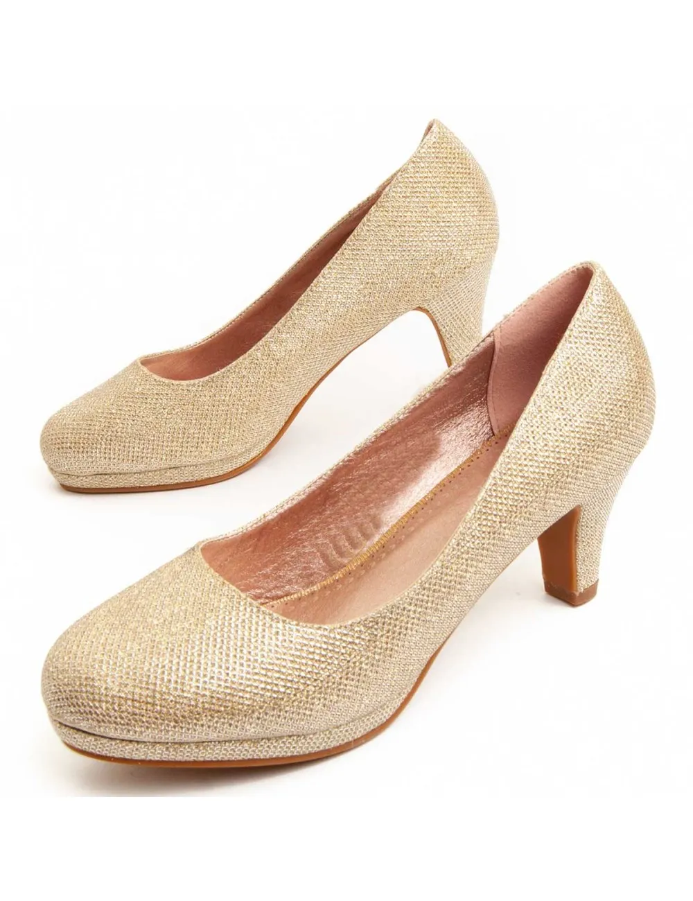 Zapato De Tacón Para Mujer.  Montevita  Unneceba  92331 Dorado