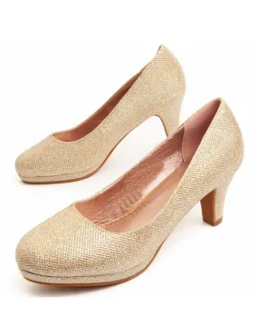 Zapato De Tacón Para Mujer.  Montevita  Unneceba  92331 Dorado