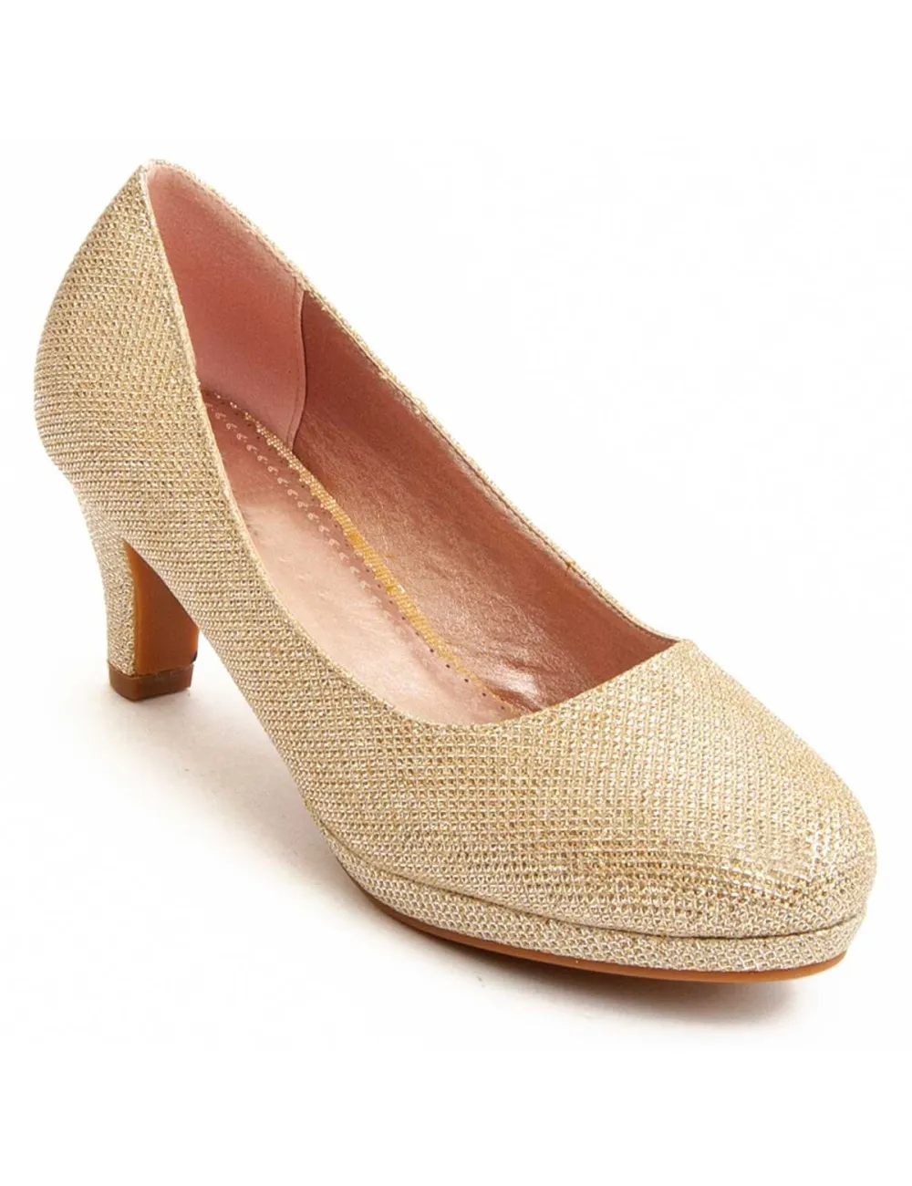 Zapato De Tacón Para Mujer.  Montevita  Unneceba  92331 Dorado